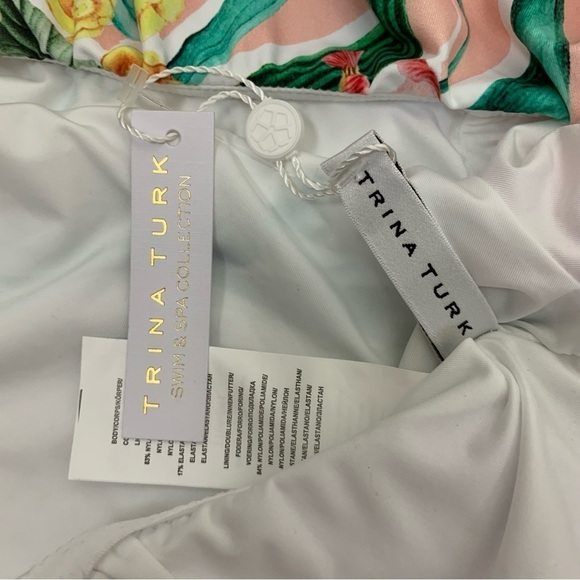 Trina Turk Womens costa de prata green orange one piece swimsuit 4 - Picture 7 of 9